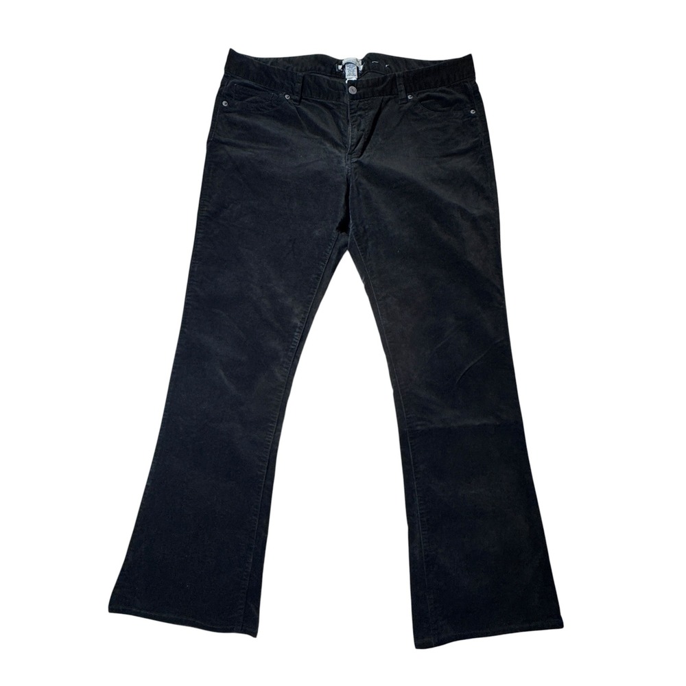 Old Navy Corduroy Pants Women 14 Black Stretch Bootcut 90s Y2K Indie Grunge